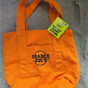Trader Joe's Orange Canvas Tote Bag